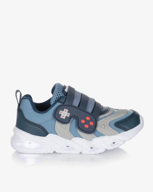 Beppi-Boys Blue Light-Up Trainers with Game Console Straps | Childrensalon Outlet