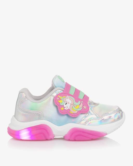 Beppi-Girls Silver Light-Up Unicorn Trainers | Childrensalon Outlet