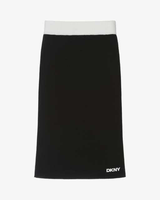 DKNY-تنورة بنات قابلة للعكس باللونين الأسود والأبيض | Childrensalon Outlet