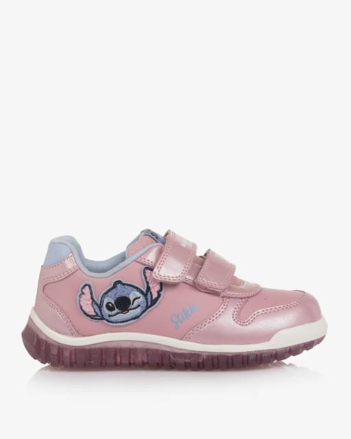 Geox-Girls Pink Disney Stitch Light-Up Trainers  | Childrensalon Outlet