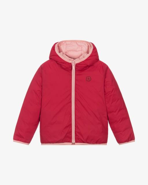 KENZO KIDS-Girls Red & Pink Reversible Down Filled Jacket | Childrensalon Outlet