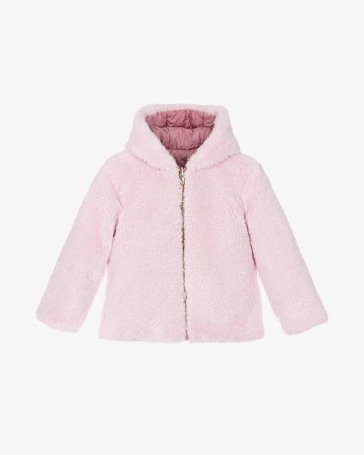iDO Baby-Girls Pink Reversible Hooded Jacket | Childrensalon Outlet