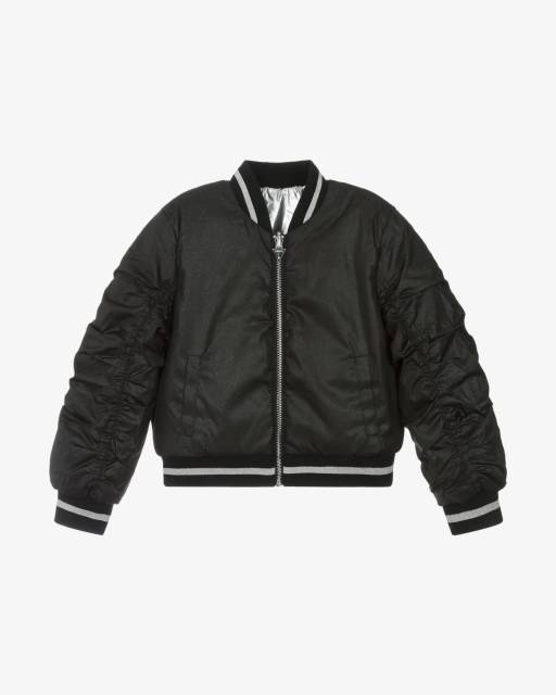Guess-Чёрная и серебристая двусторонняя куртка для девочек | Childrensalon Outlet