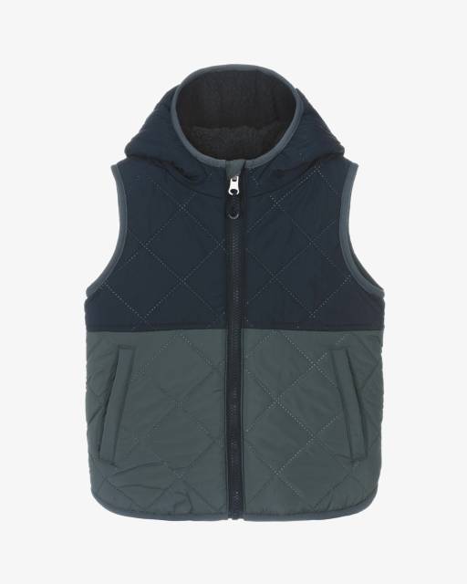 Liewood-Boys Blue Reversible Padded Fleece Gilet | Childrensalon Outlet