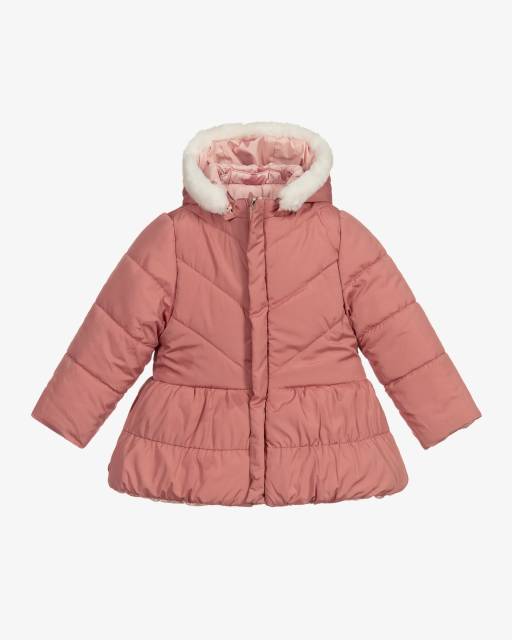 Mayoral Newborn-معطف أطفال بناتي بوجهين لون زهري | Childrensalon Outlet