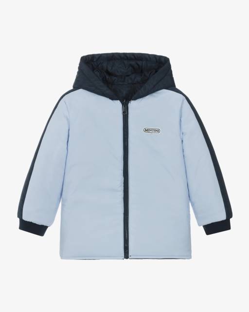Mintini Baby-Boys Reversible Blue Hooded Jacket | Childrensalon Outlet