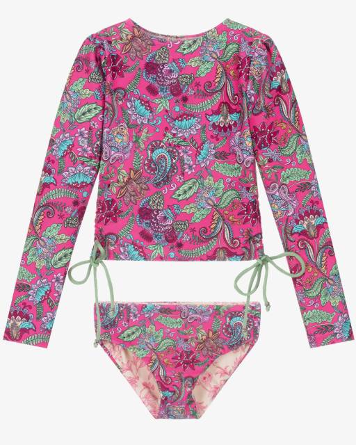 Olga Valentine-Girls Pink Paisley Print Tankini (UPF50+) | Childrensalon Outlet
