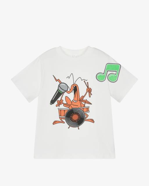 Stella McCartney Kids-Boys Ivory Cotton Bug T-Shirt with Velcro Patches | Childrensalon Outlet