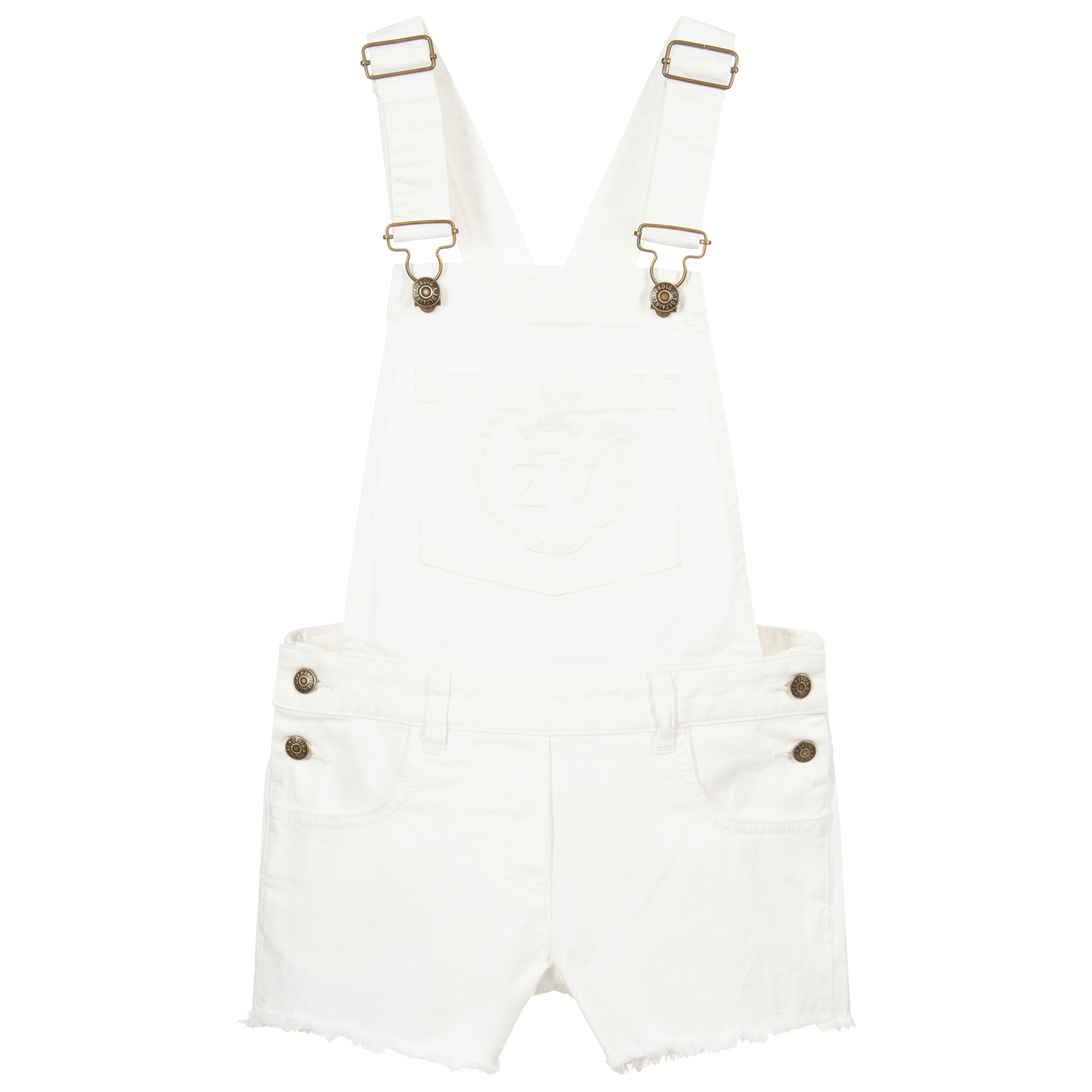 Zadig&Voltaire Ivory Denim Dungaree Shorts