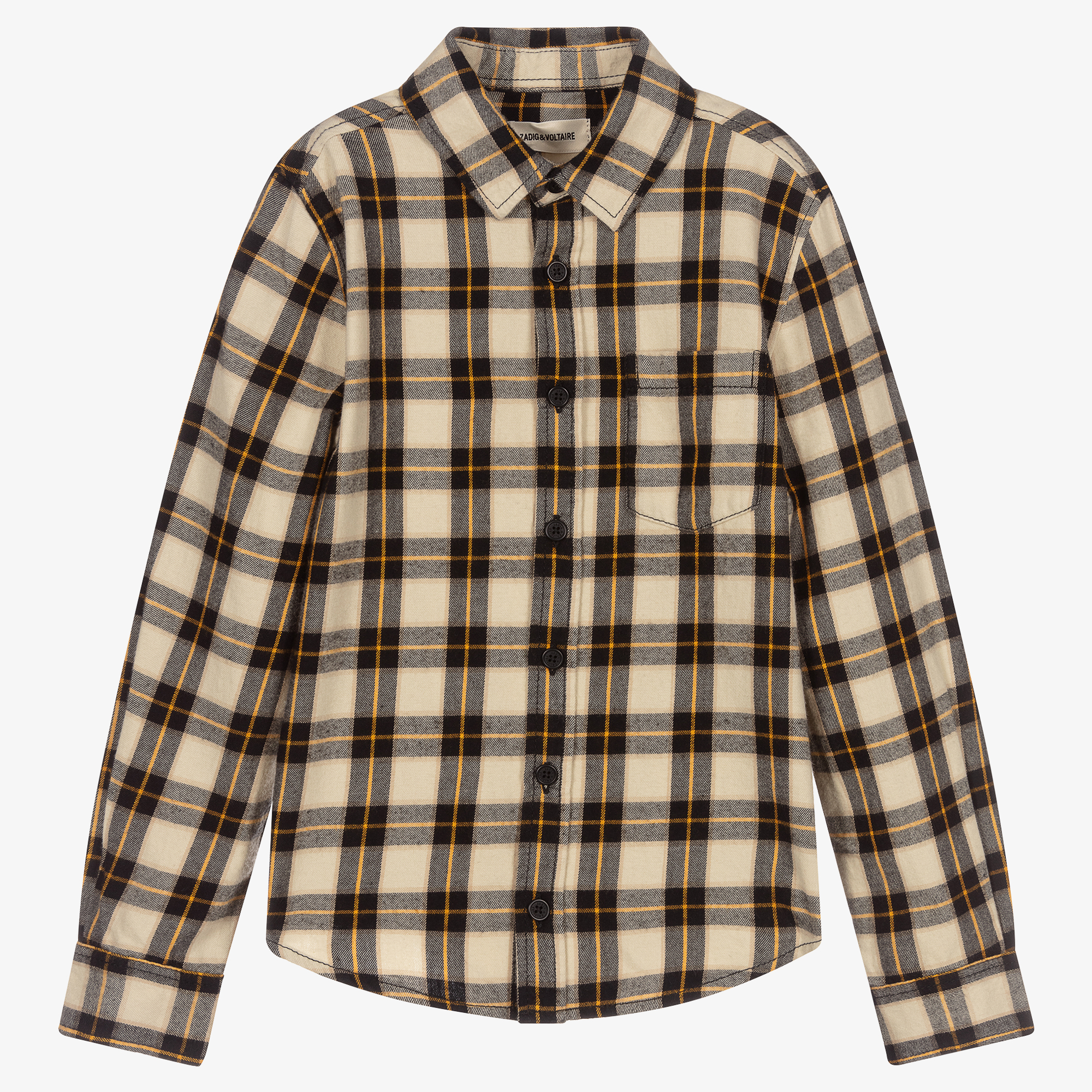 トップス WofG Logo plaid pattern Tee Vince - Topanga Off White & Pink Plaid Short Sleeve Shirt